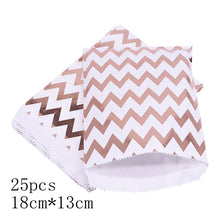 Load image into Gallery viewer, 25pcs/pack 18cm Gift Bags Paper Pouch Rose Gold Paper Food Safe Bags Birthday Wedding Party Favors Gift Bags Packing for Guests
