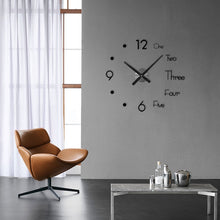 Load image into Gallery viewer, 3D DIY Large Wall Clock Modern Design Wall Sticker Clock Silent Home Decor Living Room Acrylic Mirror Nordic Wall Clock