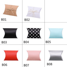Load image into Gallery viewer, 10/20/30/50pcs Kraft Paper Pillow Shape Candy Gift Box For Birthday Home Party Decoration Supplies Wedding Favor Packaging Boxes