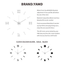 Load image into Gallery viewer, Modern Art 3D DIY Wall Sticker Clock Home Decor Simple Useful Functioning Acrylic Mirror Wall Sticker Clock for Living Room