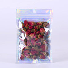 Load image into Gallery viewer, Leotrusting Translucent Laser Ziplock Bags Clear Front Hologram Silver Bags X-mas Gifts Socks Sexy Lingerie Glove Storage Bag