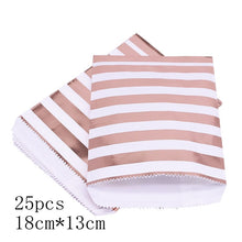 Load image into Gallery viewer, 25pcs/pack 18cm Gift Bags Paper Pouch Rose Gold Paper Food Safe Bags Birthday Wedding Party Favors Gift Bags Packing for Guests
