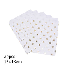 Load image into Gallery viewer, 25pcs/pack 18cm Gift Bags Paper Pouch Rose Gold Paper Food Safe Bags Birthday Wedding Party Favors Gift Bags Packing for Guests