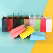 Load image into Gallery viewer, 10pcs/Kraft paper bag portable bag large take out bag clothing shopping small gift bag