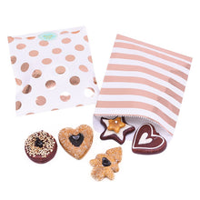 Load image into Gallery viewer, 25pcs/pack 18cm Gift Bags Paper Pouch Rose Gold Paper Food Safe Bags Birthday Wedding Party Favors Gift Bags Packing for Guests
