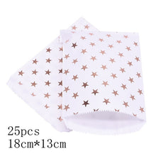 Load image into Gallery viewer, 25pcs/pack 18cm Gift Bags Paper Pouch Rose Gold Paper Food Safe Bags Birthday Wedding Party Favors Gift Bags Packing for Guests