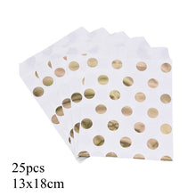 Load image into Gallery viewer, 25pcs/pack 18cm Gift Bags Paper Pouch Rose Gold Paper Food Safe Bags Birthday Wedding Party Favors Gift Bags Packing for Guests