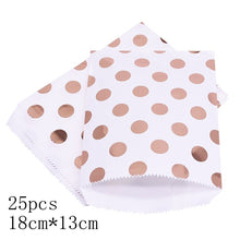 Load image into Gallery viewer, 25pcs/pack 18cm Gift Bags Paper Pouch Rose Gold Paper Food Safe Bags Birthday Wedding Party Favors Gift Bags Packing for Guests