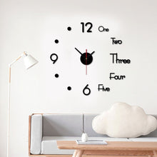 Load image into Gallery viewer, 3D DIY Large Wall Clock Modern Design Wall Sticker Clock Silent Home Decor Living Room Acrylic Mirror Nordic Wall Clock