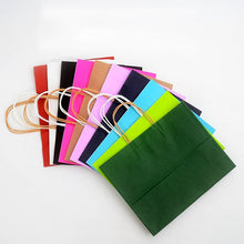 Load image into Gallery viewer, 10pcs/Kraft paper bag portable bag large take out bag clothing shopping small gift bag