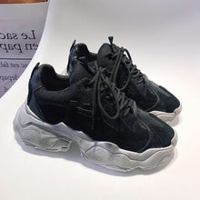 Load image into Gallery viewer, Femmes hiver grosses baskets chaussures décontractées noir 5cm plate-forme panier femme mode luxe Designers vulcanisé chaussures