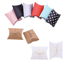 Load image into Gallery viewer, 10/20/30/50pcs Kraft Paper Pillow Shape Candy Gift Box For Birthday Home Party Decoration Supplies Wedding Favor Packaging Boxes