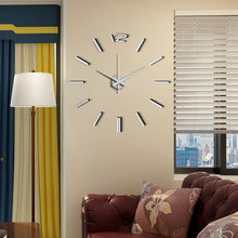 Load image into Gallery viewer, 50cm 3D Wall Clock Modern Design DIY Acrylic Mirror Stickers Clock for Living Room Bedroom Home Decor Large Silent Elreloj Mural