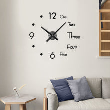 Load image into Gallery viewer, 3D DIY Large Wall Clock Modern Design Wall Sticker Clock Silent Home Decor Living Room Acrylic Mirror Nordic Wall Clock