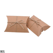 Load image into Gallery viewer, 10/20/30/50pcs Kraft Paper Pillow Shape Candy Gift Box For Birthday Home Party Decoration Supplies Wedding Favor Packaging Boxes