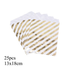 Load image into Gallery viewer, 25pcs/pack 18cm Gift Bags Paper Pouch Rose Gold Paper Food Safe Bags Birthday Wedding Party Favors Gift Bags Packing for Guests