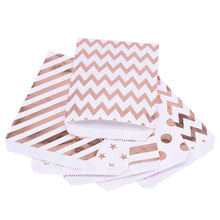 Load image into Gallery viewer, 25pcs/pack 18cm Gift Bags Paper Pouch Rose Gold Paper Food Safe Bags Birthday Wedding Party Favors Gift Bags Packing for Guests