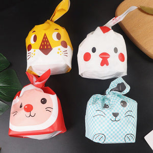 50pcs/lot Cute Rabbit Ear Cookie Bags Gift Bags For Candy Biscuits Snack Baking Package Wedding Favors Gifts Easter Decoration