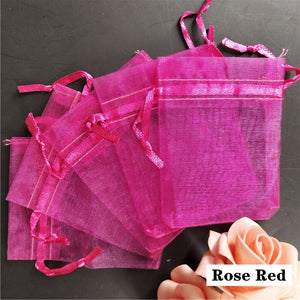 100PCS 7x9 9x12 10x15 11x16 13x18 15x20 17x23 CM Organza Bags Jewelry Packaging Bags Scented Sachet Gift Pouches 7Z