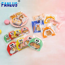 将图片加载到图库查看器，Cookie Candy Gift Packaging Bags for Biscuits Party Favors Decor Cartoon Plastic Candy Bag Teech Mouth Monster Wedding Birthday
