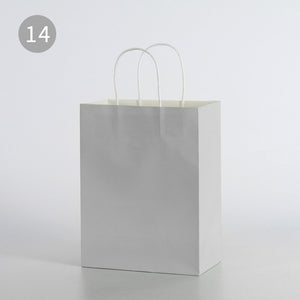 10pcs/Kraft paper bag portable bag large take out bag clothing shopping small gift bag