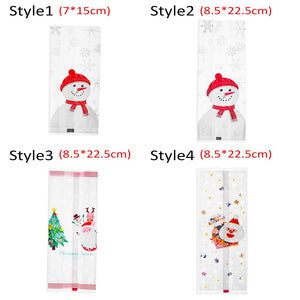 10/50Pcs Transparent Plastic Bag Christmas Bag Santa Claus Snowman Cellophane Cookie Fudge Candy Cookie Gift Bag Frosted Pouch