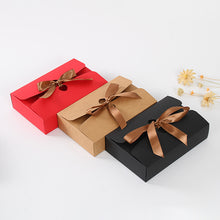 将图片加载到图库查看器，20pcs/lot Kraft paper  boxes with ribbon White Black  red Candy Bag Wedding Gift Box Package Birthday Party Decoration Bags
