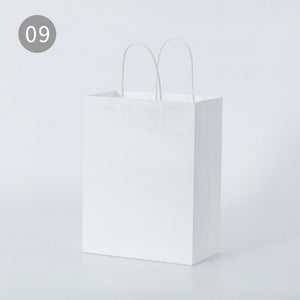 10pcs/Kraft paper bag portable bag large take out bag clothing shopping small gift bag