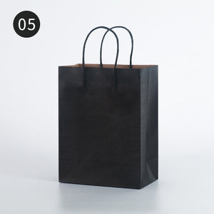 10pcs/Kraft paper bag portable bag large take out bag clothing shopping small gift bag