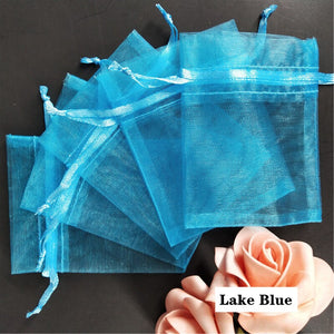 100PCS 7x9 9x12 10x15 11x16 13x18 15x20 17x23 CM Organza Bags Jewelry Packaging Bags Scented Sachet Gift Pouches 7Z