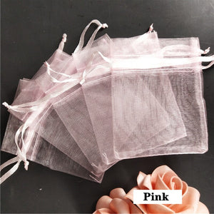 100PCS 7x9 9x12 10x15 11x16 13x18 15x20 17x23 CM Organza Bags Jewelry Packaging Bags Scented Sachet Gift Pouches 7Z