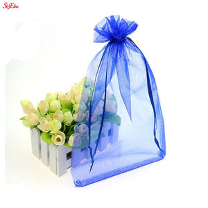 100PCS 7x9 9x12 10x15 11x16 13x18 15x20 17x23 CM Organza Bags Jewelry Packaging Bags Scented Sachet Gift Pouches 7Z