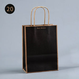 10pcs/Kraft paper bag portable bag large take out bag clothing shopping small gift bag