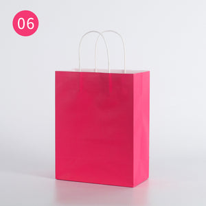 10pcs/Kraft paper bag portable bag large take out bag clothing shopping small gift bag