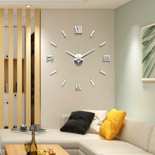 将图片加载到图库查看器，Modern Art 3D DIY Wall Sticker Clock Home Decor  Simple Useful Functioning Acrylic Mirror Wall Sticker Clock for Living Room
