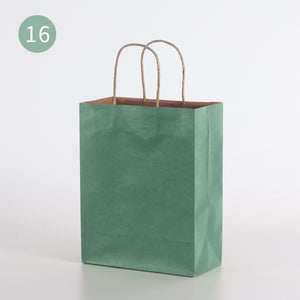 10pcs/Kraft paper bag portable bag large take out bag clothing shopping small gift bag