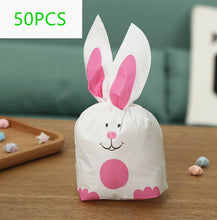 将图片加载到图库查看器，50pcs/lot Cute Rabbit Ear Cookie Bags Gift Bags For Candy Biscuits Snack Baking Package Wedding Favors Gifts Easter Decoration
