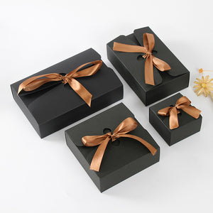 20pcs/lot Kraft paper  boxes with ribbon White Black  red Candy Bag Wedding Gift Box Package Birthday Party Decoration Bags