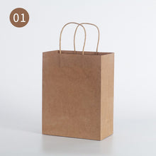 Load image into Gallery viewer, 10pcs/Kraft paper bag portable bag large take out bag clothing shopping small gift bag
