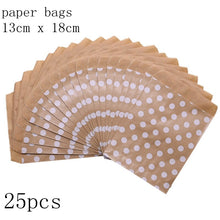 将图片加载到图库查看器，25pcs/pack 18cm Gift Bags Paper Pouch Rose Gold Paper Food Safe Bags Birthday Wedding Party Favors Gift Bags Packing for Guests
