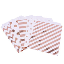 将图片加载到图库查看器，25pcs/pack 18cm Gift Bags Paper Pouch Rose Gold Paper Food Safe Bags Birthday Wedding Party Favors Gift Bags Packing for Guests
