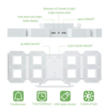 Load image into Gallery viewer, Multi-use 8 Shaped LED Display Desktop Digital Table Clocks 3 levers of light: bright Snooze interval setting USB charge
