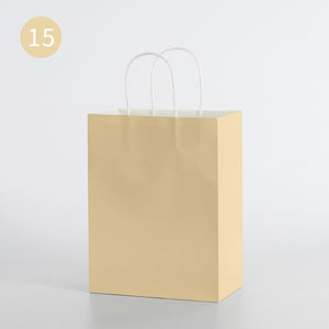 10pcs/Kraft paper bag portable bag large take out bag clothing shopping small gift bag