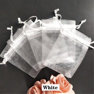 100PCS 7x9 9x12 10x15 11x16 13x18 15x20 17x23 CM Organza Bags Jewelry Packaging Bags Scented Sachet Gift Pouches 7Z