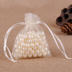 50Pcs Gift Organza Bag Jewelry Packaging Candy Wedding Party Goodie Packing Favors Cake Pouches Drawable Bags Present For Sweets