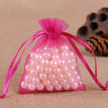 将图片加载到图库查看器，50Pcs Gift Organza Bag Jewelry Packaging Candy Wedding Party Goodie Packing Favors Cake Pouches Drawable Bags Present For Sweets
