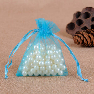 50Pcs Gift Organza Bag Jewelry Packaging Candy Wedding Party Goodie Packing Favors Cake Pouches Drawable Bags Present For Sweets