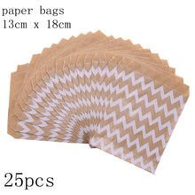 将图片加载到图库查看器，25pcs/pack 18cm Gift Bags Paper Pouch Rose Gold Paper Food Safe Bags Birthday Wedding Party Favors Gift Bags Packing for Guests
