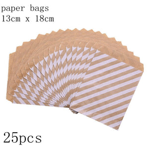 25pcs/pack 18cm Gift Bags Paper Pouch Rose Gold Paper Food Safe Bags Birthday Wedding Party Favors Gift Bags Packing for Guests