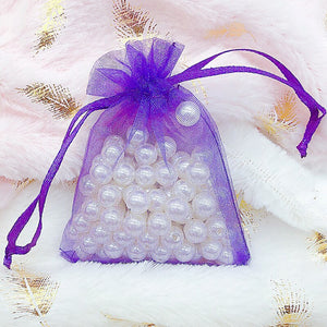 50Pcs Gift Organza Bag Jewelry Packaging Candy Wedding Party Goodie Packing Favors Cake Pouches Drawable Bags Present For Sweets